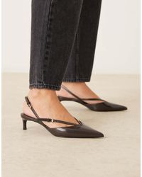 Mango - Faux Leather Strappy Pointed Heeled Slingback - Lyst