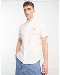 Polo Ralph Lauren - Icon Logo Short Sleeve Cotton Stretch Poplin Shirt Custom Fit - Lyst