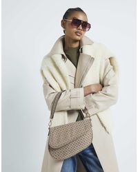 River Island - Ri Monogram Shoulder Bag - Lyst