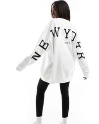 Missy Empire - Missy Empire New York Back Slogan Sweatshirt - Lyst