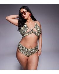 ASOS - Asos Design Curve Gia High Leg High Waist Bikini Bottom - Lyst