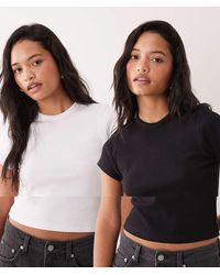 Cotton On - Active 2 Pack Ribbed Baby Tee - Lyst