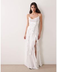 I.AM.GIA - Marlette 2.0 Chiffon Corset Lace Up Ruffle Detail Maxi Dress - Lyst