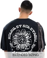 ASOS - T-shirt oversize à imprimé fleuri au dos - Lyst
