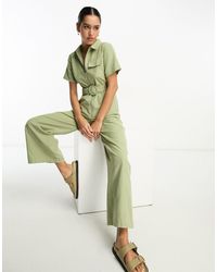 Lola May - Belted Wide Leg Jumpsuit - Lyst