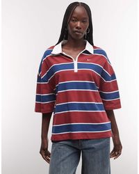 Nike - Boxy Striped Polo Top - Lyst