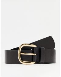 ASOS - Faux Leather Waist And Hip Belt With Half Moon Gold Buckle - Lyst