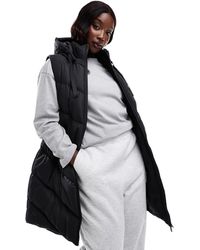 Threadbare Plus - Doudoune sans manches longue à capuche - Lyst