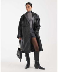 ASOS - Mid Length Real Leather Trench Coat - Lyst