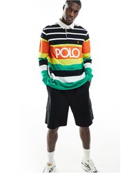 Polo Ralph Lauren - Logo Front Multi Stripe Oversized Rugby Polo - Lyst