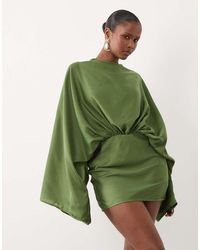 ASOS - Cape Sleeve Open Back Mini Dress With Tassels - Lyst
