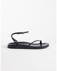 Mango - 100% Leather Strappy Toe Detail Sandal - Lyst