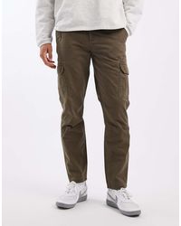 New Look - Pantaloni Cargo Kaki Scuro Slavato - Lyst