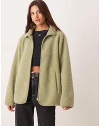 ASOS - Borg Zip Through Fleece - Lyst