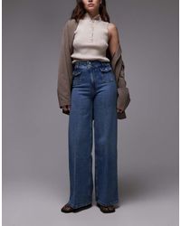 & Other Stories - High Waist Wide Leg Jeans With Double Button Waistband And Pocket Detail - Lyst
