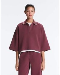 Oysho - Polo Sweatshirt With Wide Pique Cotton Sleeve - Lyst