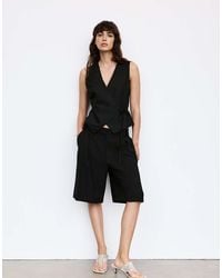 Pull&Bear - Linen Blend Vest With Side Tie Fastening - Lyst