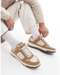 ASOS - Zapatillas De Deporte Con Cordones Y Suela De Goma De -Beis Neutro - Lyst
