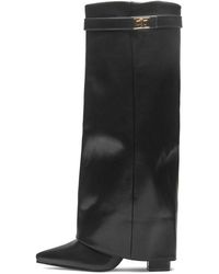 SEQWL - Mid Heel Calf Boots With Metal Buckle And Zip Closure - Lyst