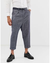 asos drop crotch joggers with ruched detail and pockets in gray