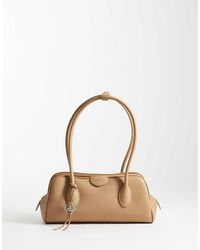 Calvin Klein - Emblem Grain Texture Shoulder Bag With Hardware Charm - Lyst