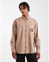 ASOS - Relaxed Check Shirt With Chest Embroidery - Lyst
