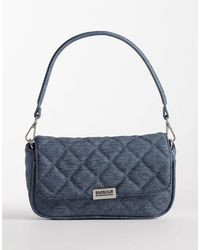 Barbour - – soho – kleine schulter-/umhängetasche aus hellem denim mit logo - Lyst
