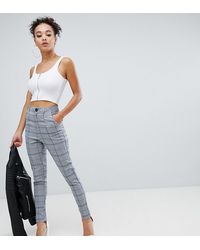 Boohoo Суженные Книзу Брюки В Клетку - Синий