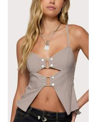 Edikted - Shay Split Front Buckle Tank Top - Lyst
