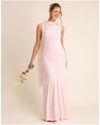 Six Stories - Bridesmaid Crepe High Cowl Neck Maxi Dress - Lyst