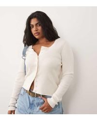 ASOS - Asos Design Curve Cotton Blend Wide Scoop Cardigan - Lyst