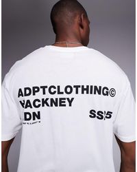 ADPT - T-Shirt Oversize Bianca Con Stampa “Hackney” Sul Retro - Lyst