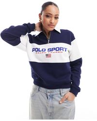 Polo Ralph Lauren - Sport Capsule Half Zip Sweatshirt With Chest Logo - Lyst