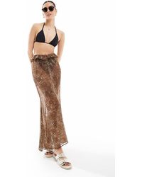Miss Selfridge - Maxi-Strandrok Van Chiffon - Lyst