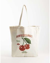Jack & Jones - Canvas Tote Bag With Borough Market Print - Lyst