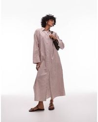 ARKET - Pure Cotton Maxi Shirt Dress With Paneled Sleeves And Side Slits - Lyst