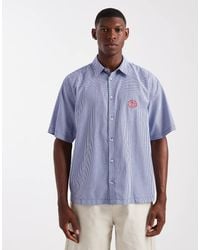 ASOS - Camicia Comoda A Quadri Con Ricamo Sul Petto - Lyst