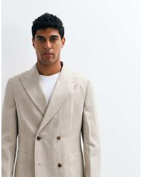 ASOS - Double Breasted Nette Blazer Met Normale Pasvorm - Lyst