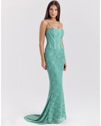 House Of Cb - Antonina Lace Corset Maxi Dress - Lyst
