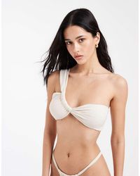 Pieces - One Shoulder Bikini Top Co-ord - Lyst