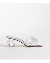 Kaiia - Exclusive 00s Clear Rhinestone Sphere Heeled Sandals - Lyst