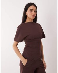 Pretty Lavish - Structured Jersey Pleat Detail Top - Lyst