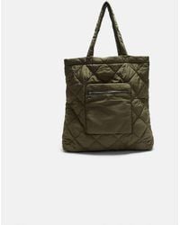 Stradivarius - Borsa Shopper Imbottita Double-Face Color Kaki - Lyst