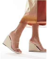 SIMMI - Simmi london wide fit - radial - sandales à talon compensé avec brides transparentes - naturel - Lyst