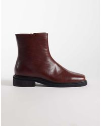 ASOS - Zip Up Boots With Seam Detail - Lyst