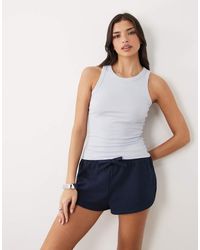 Gina Tricot - Geribbelde Basic Tanktop Van Katoenmix - Lyst