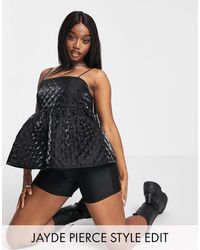 ASOS Smock Quilted Cami - Black