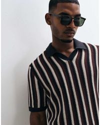 Only & Sons - Relaxed Fit Crochet Knitted Polo - Lyst
