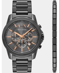 ARMANI EXCHANGE - – banks – herren-quarz-chronograph aus graphitfarbenem edelstahl - Lyst