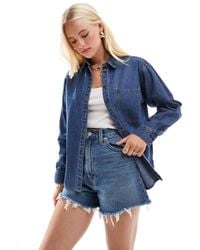 JJXX - Camicia Di Jeans Oversize Medio Con Tasca Grande - Lyst